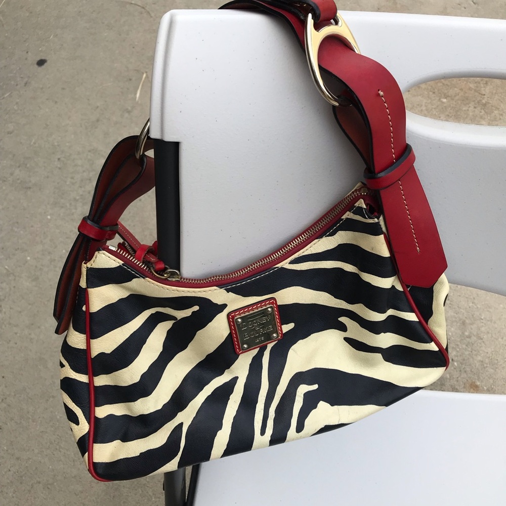 Dooney & Bourke Red and Black Zebra Shoulder Bag